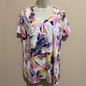 CALVIN KLEIN PERFORMANCE V-Neck Tee, Size XL